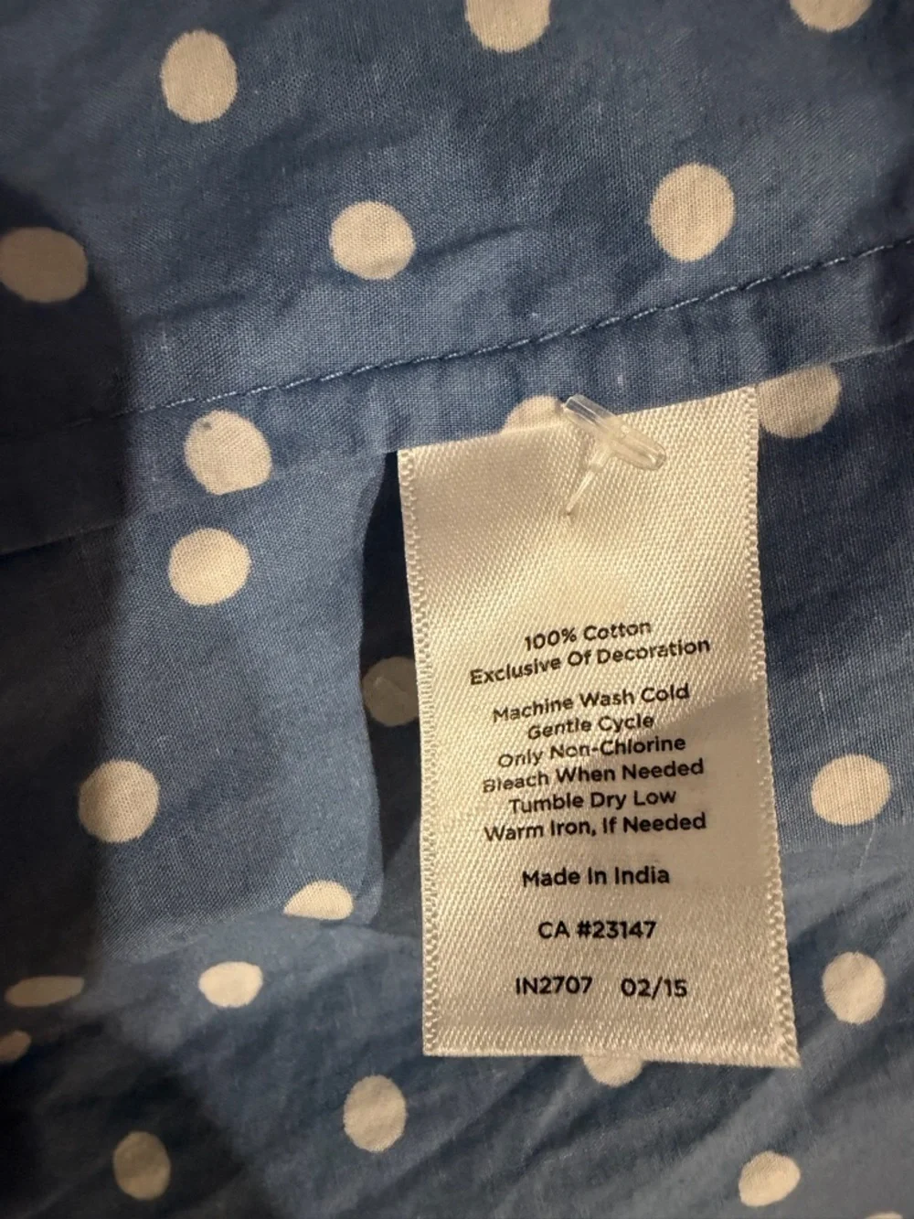 Talbots Blue Polka Dot Button-Up Shirt - Picture 7 of 8